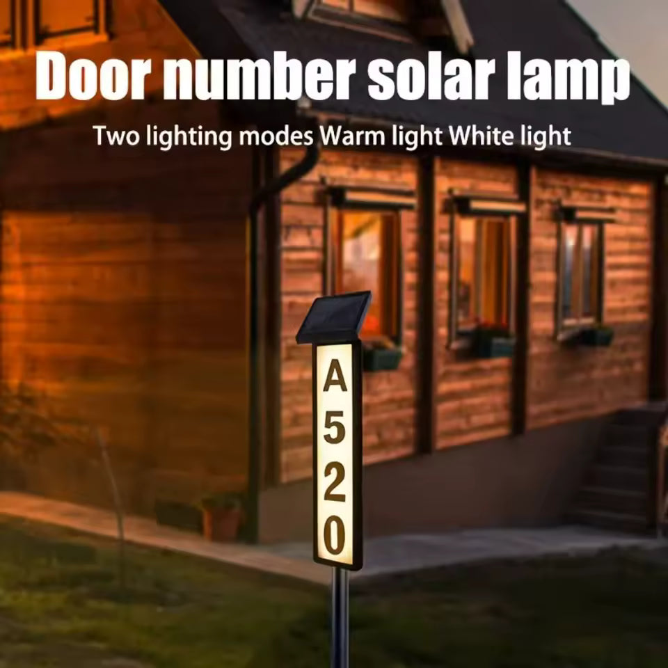 Solar Address Sign Light with Stake – LED House Number Light, Weatherproof